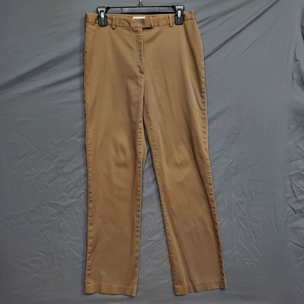 Brooks Womens Stretch Pants Size 10 Brown Straight Leg